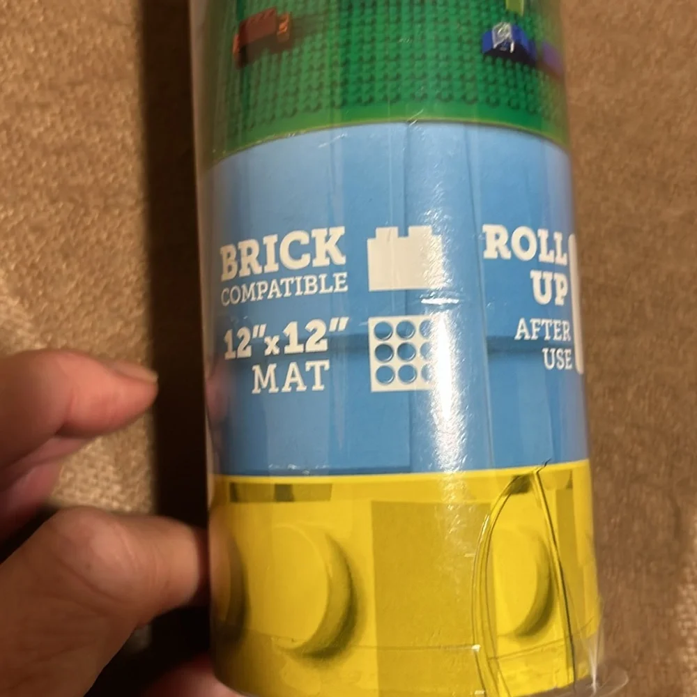 Lego Compatible Brick Roll-Up Travel Mat, 12x12”